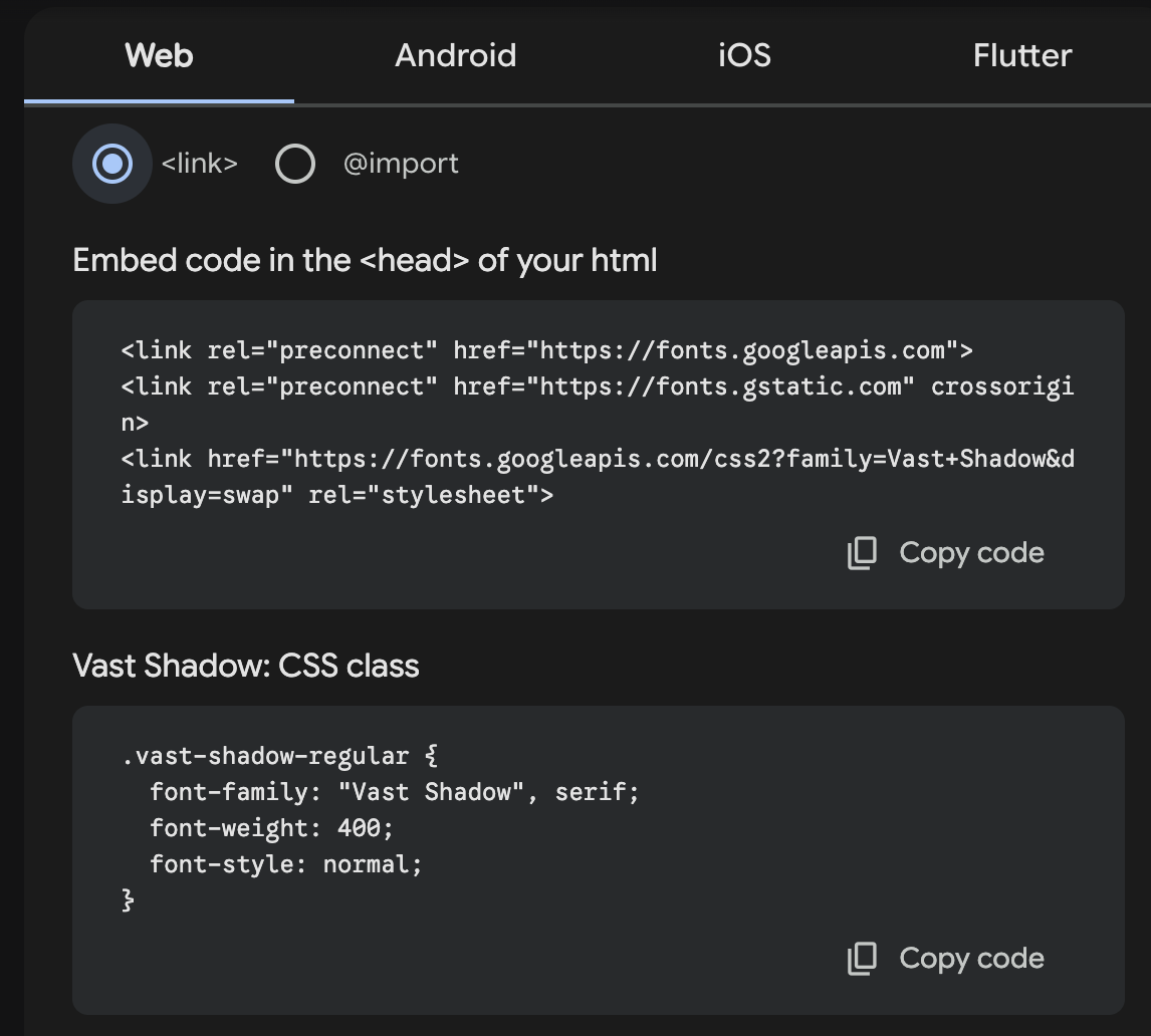 Google fonts